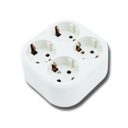 Aigostar - Huishoudelijke 4-voudige SCHUKO-wandcontactdoos 250/16A