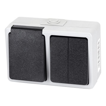 Aigostar - Huishoudelijke wisselstroomschakelaar met wandcontactdoos 250V/16A IP54