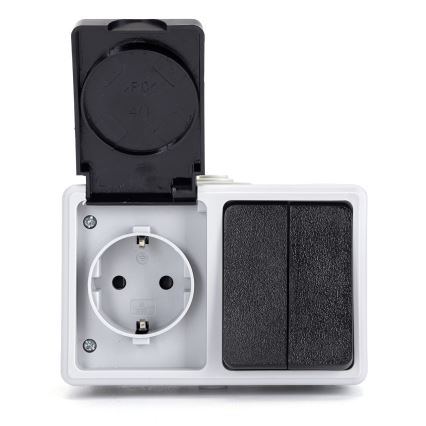 Aigostar - Huishoudelijke wisselstroomschakelaar met wandcontactdoos 250V/16A IP54