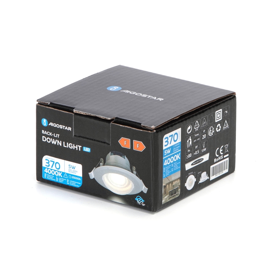 Aigostar - Inbouw LED Lamp LED/5W/230V 4000K ø 8,5 cm wit