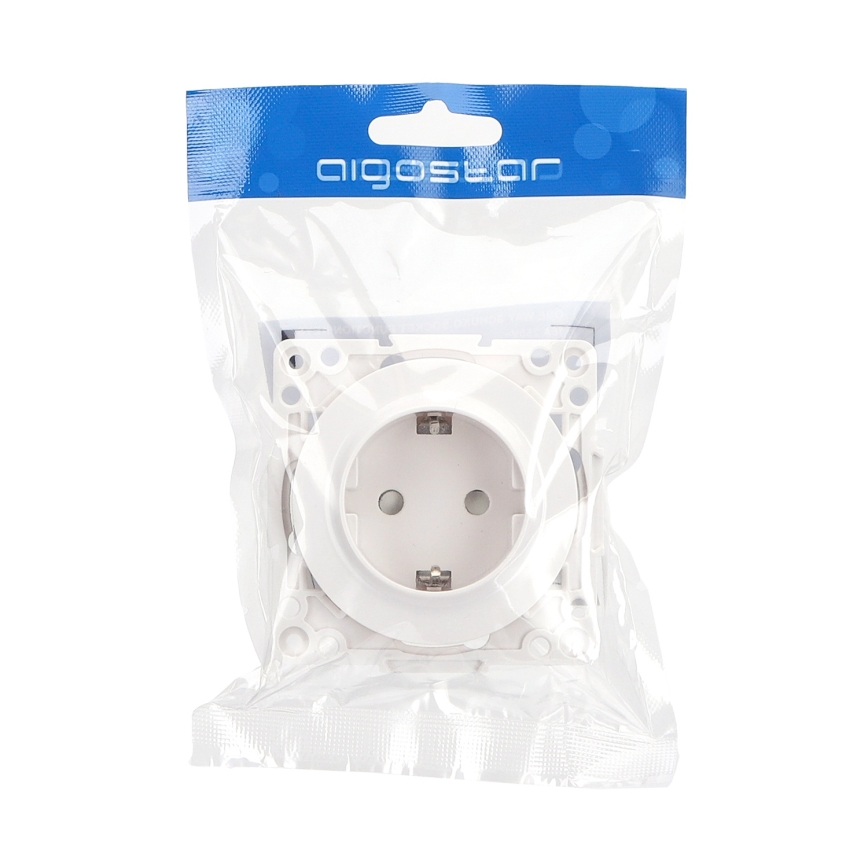 Aigostar - Inbouwstopcontact zonder afdekraam SCHUKO 250V/16A wit
