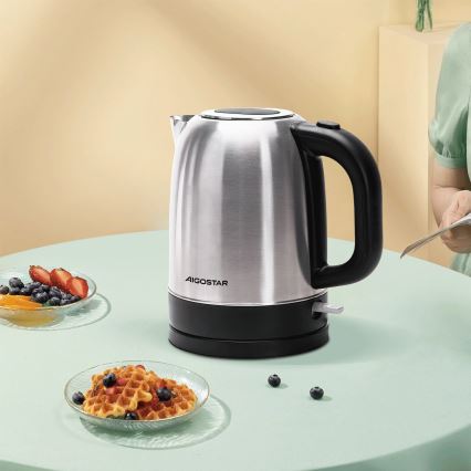 Aigostar - Ketel 1,7l 2200W/230V mat chroom
