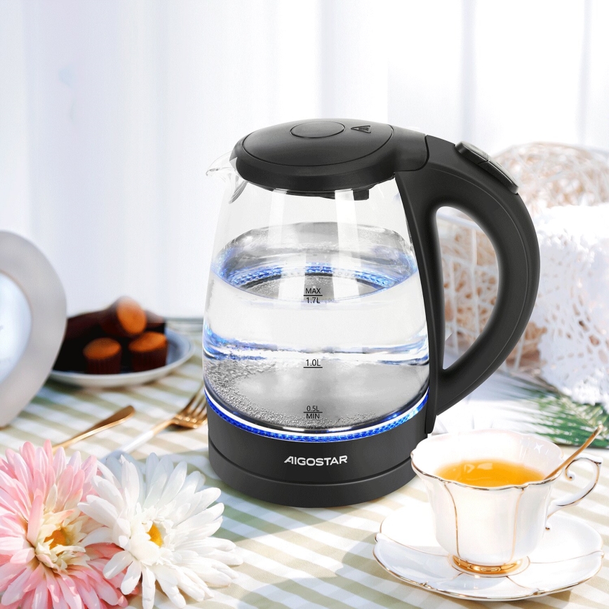 Aigostar - Ketel 1,7l 2200W/230V zwart