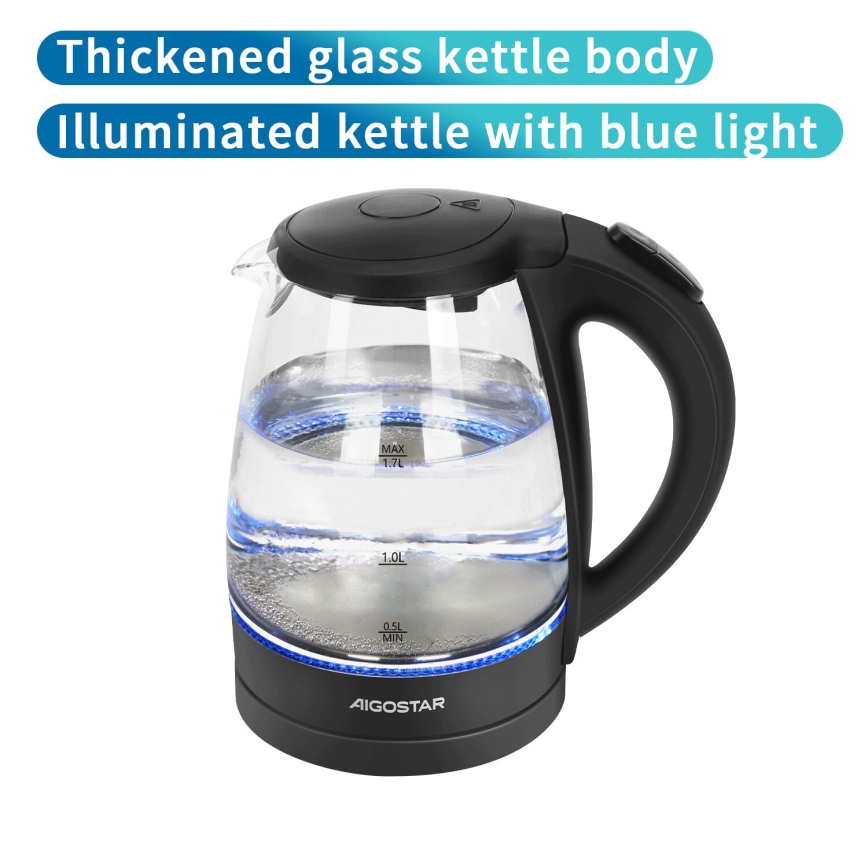 Aigostar - Ketel 1,7l 2200W/230V zwart