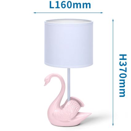 Aigostar - Kleine kinderlamp 1xE14/40W/230V swan roze