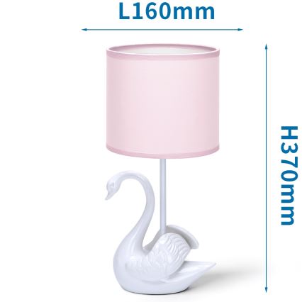 Aigostar - Kleine kinderlamp 1xE14/40W/230V swan wit