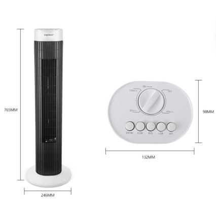 Aigostar - Kolom Ventilator 45W/230V zwart/wit