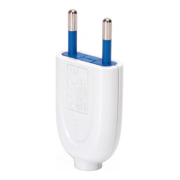 Aigostar - Kunststof 2-polige stekker 10A/250V wit