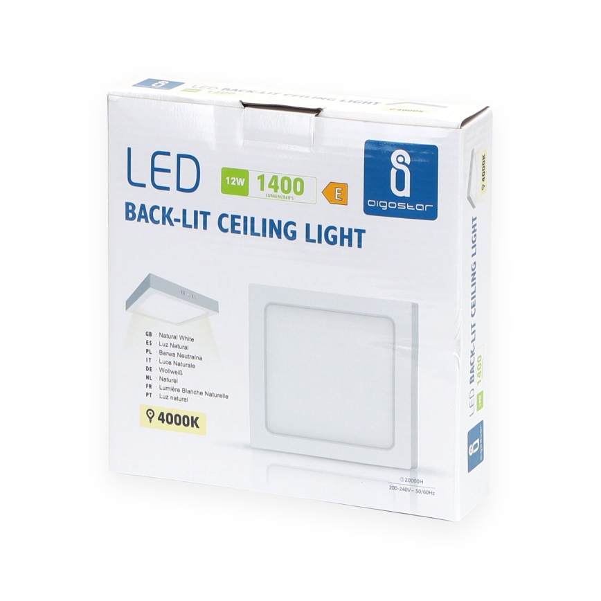 Aigostar - LED Aan plafond bevestigde lamp LED/12W/230V 17,3x17,3 cm 4000K wit