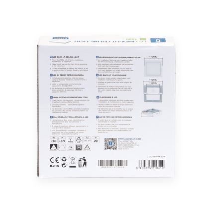 Aigostar - LED Aan plafond bevestigde lamp LED/12W/230V 17,3x17,3 cm 6500K wit