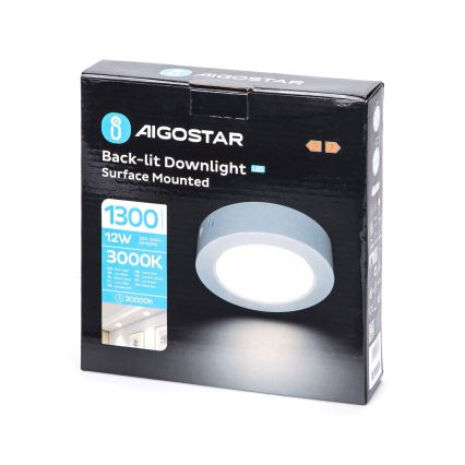 Aigostar - LED Aan plafond bevestigde lamp LED/12W/230V diameter 17,4 cm 3000K wit