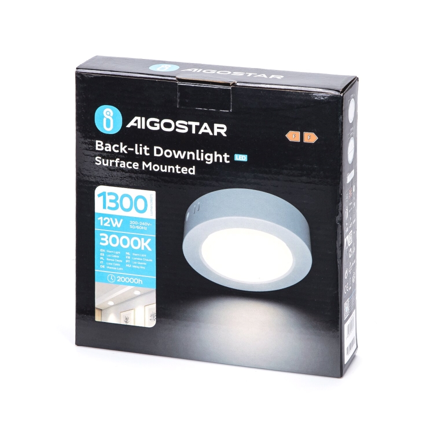 Aigostar - LED Aan plafond bevestigde lamp LED/12W/230V diameter 17,4 cm 3000K wit