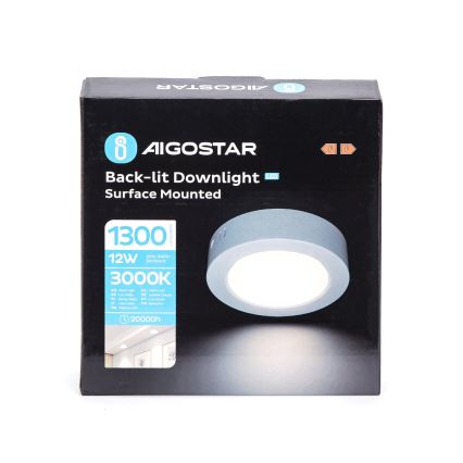Aigostar - LED Aan plafond bevestigde lamp LED/12W/230V diameter 17,4 cm 3000K wit
