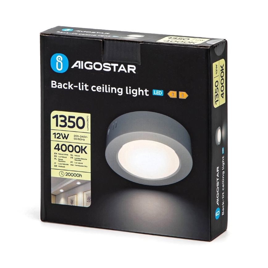 Aigostar - LED Aan plafond bevestigde lamp LED/12W/230V diameter 17,4 cm 4000K wit