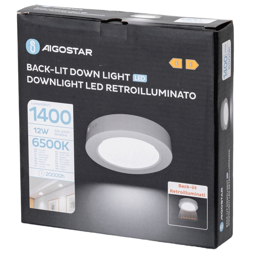Aigostar - LED Aan plafond bevestigde lamp LED/12W/230V diameter 17,4 cm 6500K wit