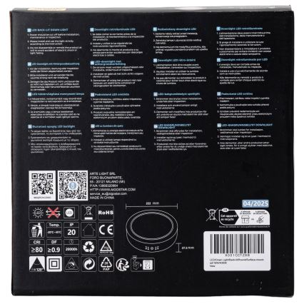 Aigostar - LED Aan plafond bevestigde lamp LED/18W/230V diameter 22,6 cm 4000K wit
