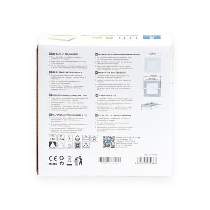 Aigostar - LED Aan plafond bevestigde lamp LED/6W/230V 12,2x12,2 cm 3000K wit