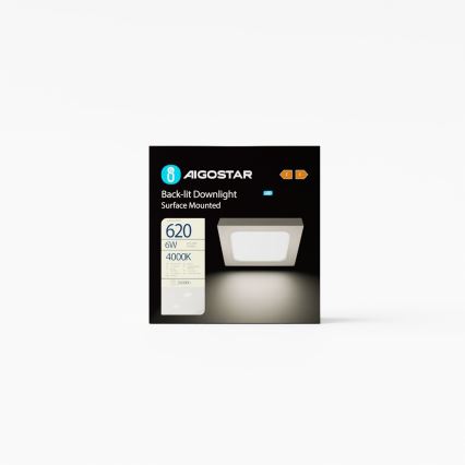 Aigostar - LED Aan plafond bevestigde lamp LED/6W/230V 12,2x12,2 cm 4000K wit