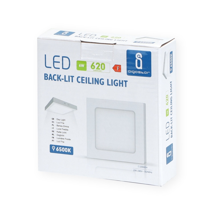 Aigostar - LED Aan plafond bevestigde lamp LED/6W/230V 12,2x12,2 cm 6500K wit