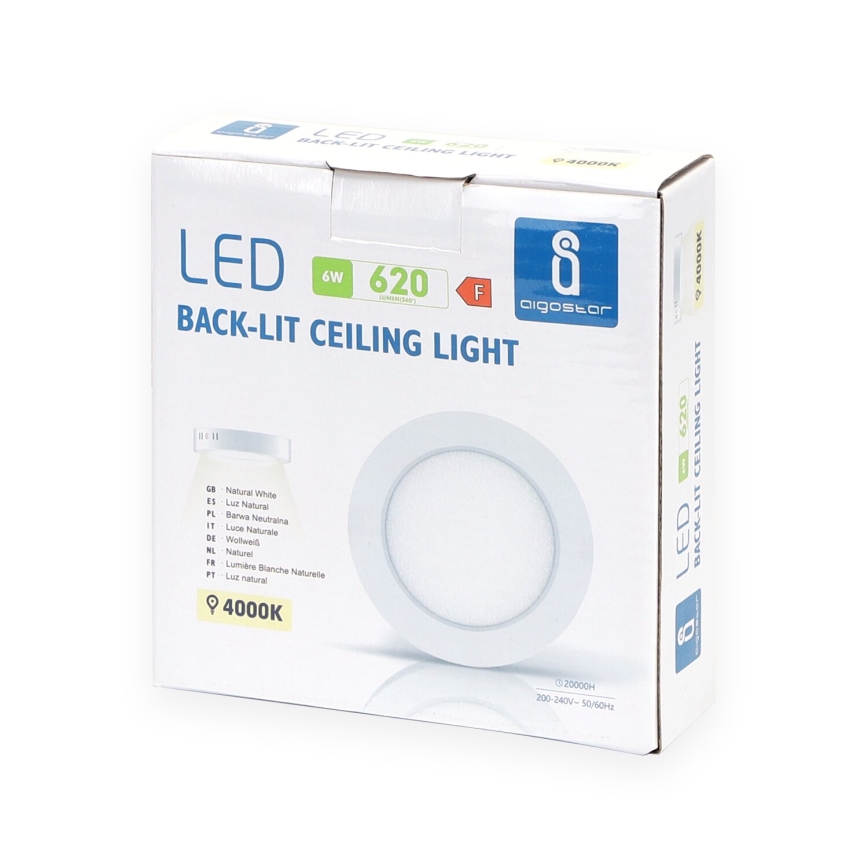 Aigostar - LED Aan plafond bevestigde lamp LED/6W/230V diameter 12,3 cm 4000K wit