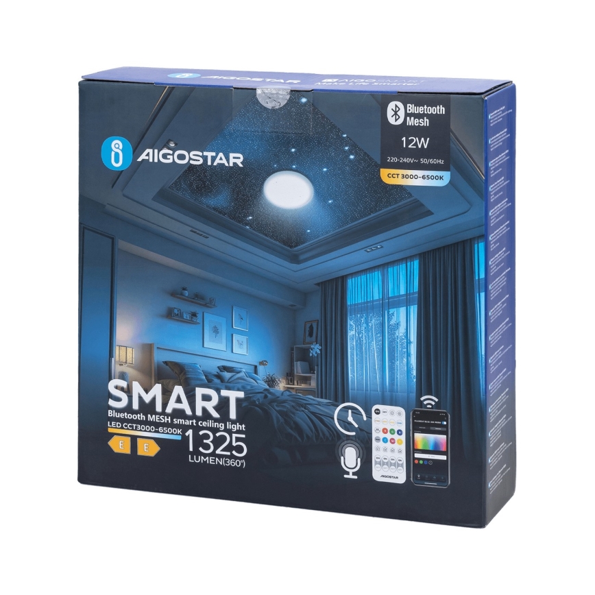 Aigostar - LED Dimbare badkamer plafondverlichting MESH Smart LED/12W/230V 3000-6500K IP44 + afstandsbediening