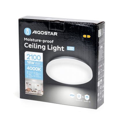 Aigostar - LED Badkamer plafondlamp LED/18W/230V 4000K IP54