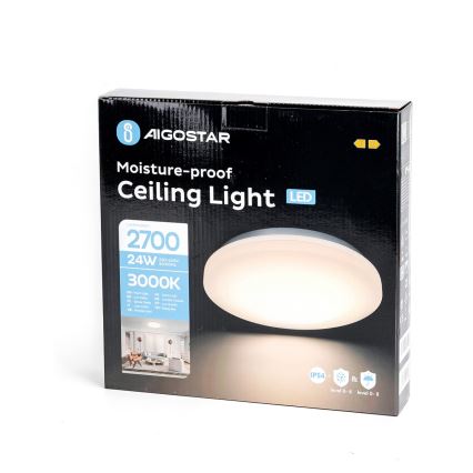 Aigostar - LED Badkamer plafondlamp LED/24W/230V 3000K IP54