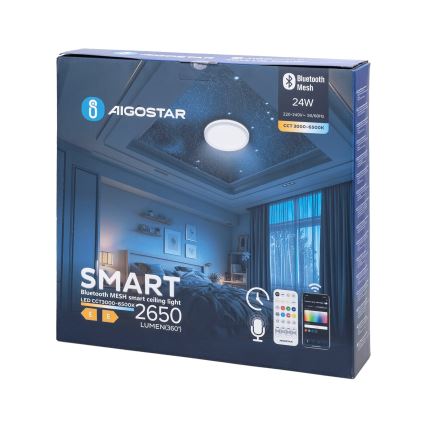 Aigostar - LED Dimbare badkamer plafondverlichting MESH Smart LED/24W/230V 3000-6500K IP44 + afstandsbediening