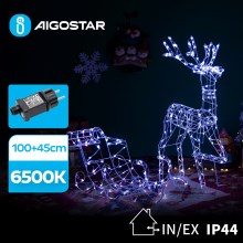 Aigostar - LED Buiten decoratie LED/3,6W/31/230V 6500K 90/45cm IP44 rendier met een slee