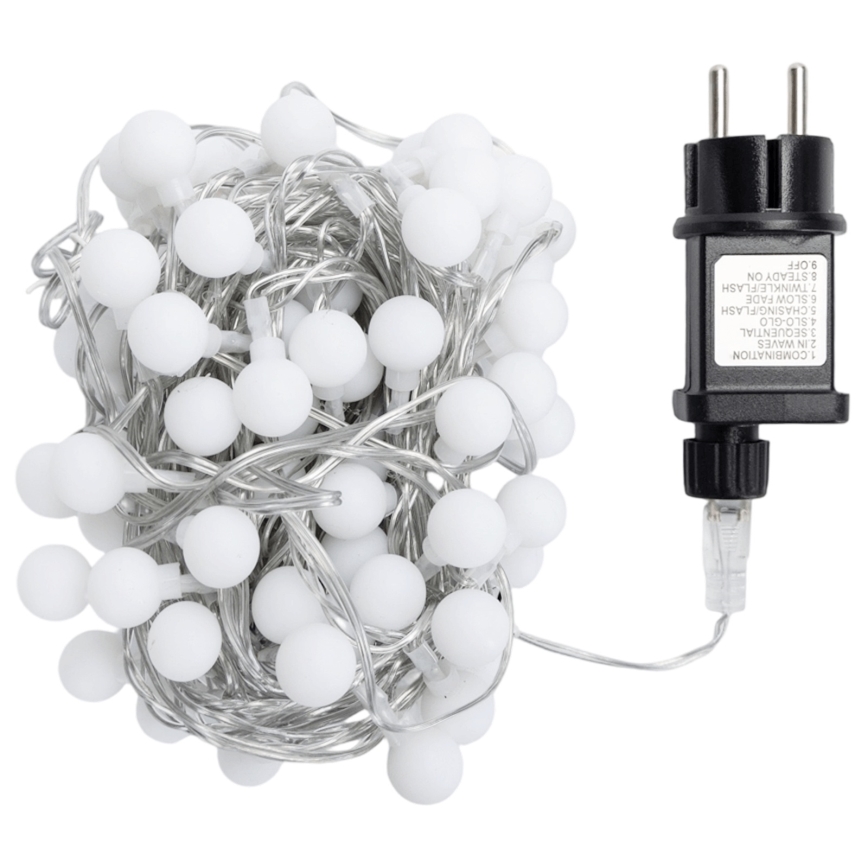 Aigostar - LED buiten decoratieve lichtsnoer 100 LED / 8 functies, 10 m, IP44, warm wit