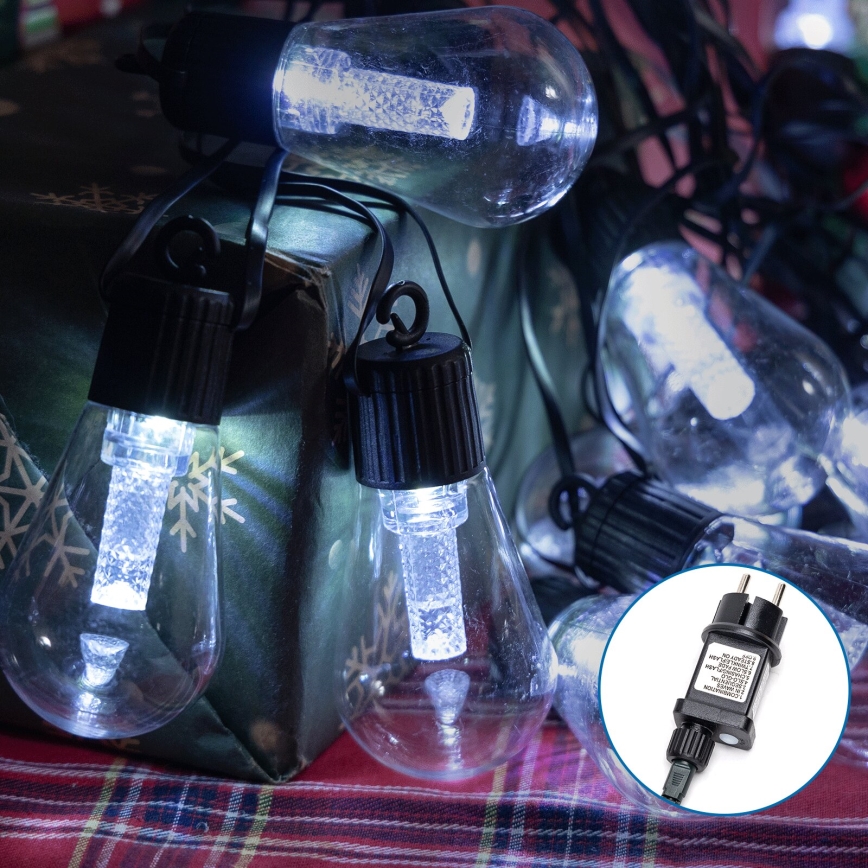 Aigostar - LED buiten decoratieve lichtsnoer 20xLED/13m IP44 koud wit