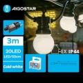 Aigostar - LED buiten decoratieve slinger 20xLED/3m IP44 koud wit