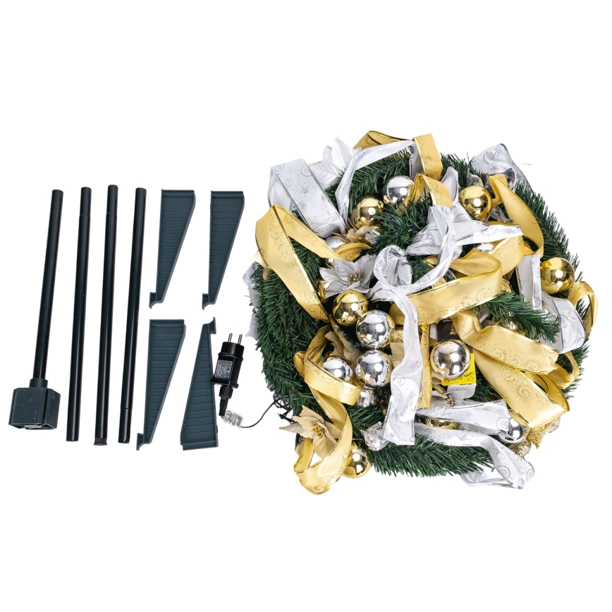 Aigostar - LED buiten kerstboom 150 LED 1,8 m IP44 wit/goud warm wit