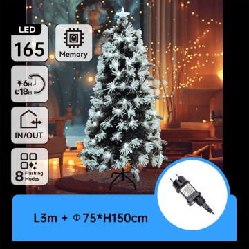 Aigostar - LED buiten kerstboom 165xLED/8 lichtfuncties 1,5 m IP44 koud wit
