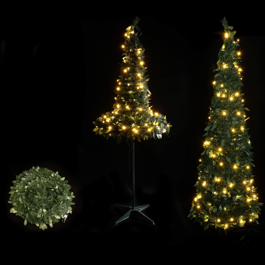 Aigostar - LED kerstboom voor buiten 80x LED 1,2 m IP44 groen, warm wit