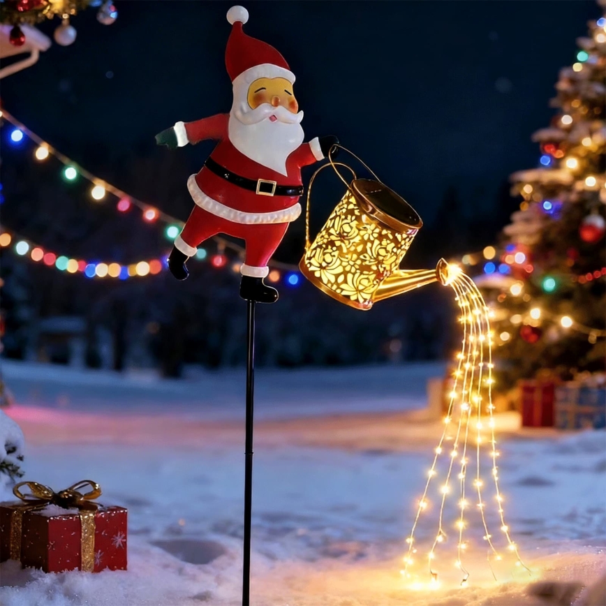 Aigostar - LED Buiten kerstdecoratie 120xLED/3xAA/8 functies 80 cm IP44 Santa/warm wit