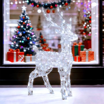Aigostar - LED buiten kerstdecoratie 120xLED/8 functies 0,8m IP44 koel wit sneeuwman