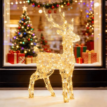 Aigostar - LED buiten kerstdecoratie 120xLED/8 functies 0,8m IP44 warm wit sneeuwpop