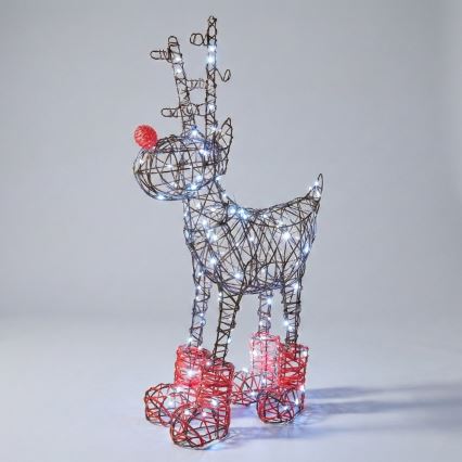 Aigostar - LED buiten kerstdecoratie 140xLED/8 functies 0,6m IP44 koud wit rendier