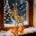 Aigostar - LED Buiten kerstdecoratie 140xLED/8 functies 0,6m IP44 warm wit rendier