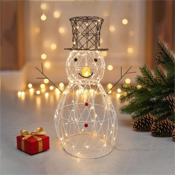 Aigostar - LED buiten kerstdecoratie 140xLED/8 functies 0,6m IP44 warm wit sneeuwman