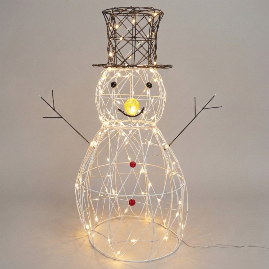 Aigostar - LED buiten kerstdecoratie 140xLED/8 functies 0,6m IP44 warm wit sneeuwman