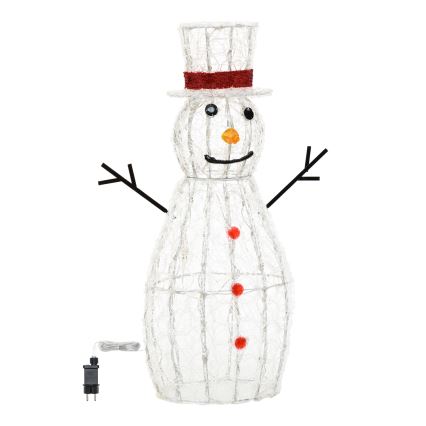 Aigostar - LED Buiten kerstdecoratie 180xLED/8 functies 0,9m IP44 koud wit sneeuwman