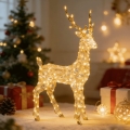 Aigostar - LED buiten kerstdecoratie 180xLED/8 functies 1,05m IP44 warm wit hert