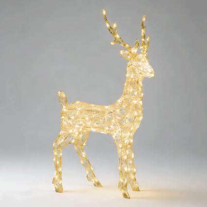 Aigostar - LED buiten kerstdecoratie 180xLED/8 functies 1,05m IP44 warm wit hert