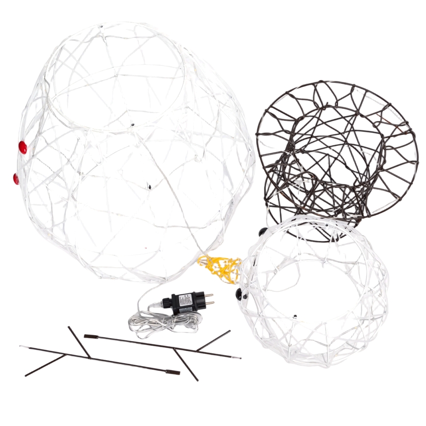 Aigostar - LED buiten kerstdecoratie 200xLED/8 functies 0,9m IP44 koel wit sneeuwman