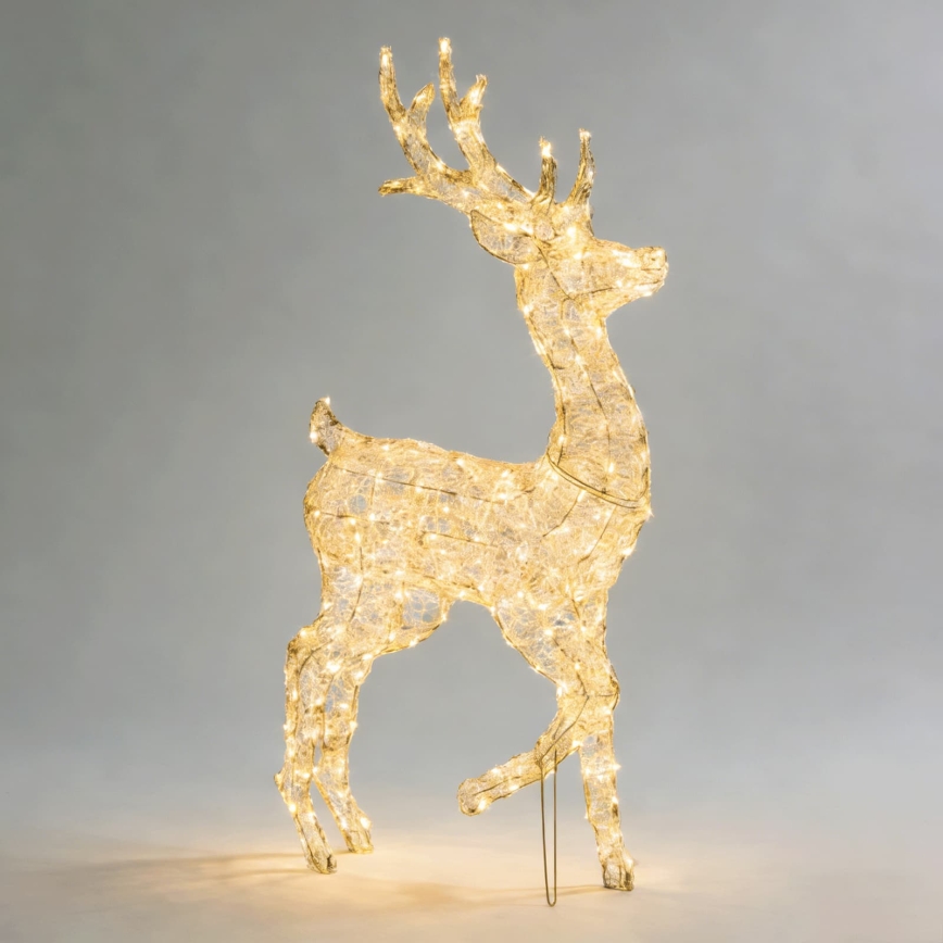 Aigostar - LED buiten kerstdecoratie 240xLED/8 functies 1,25m IP44 warm wit hert
