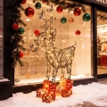 Aigostar - LED buiten kerstdecoratie 260xLED/8 functies 1,2m IP44 warm wit rendier