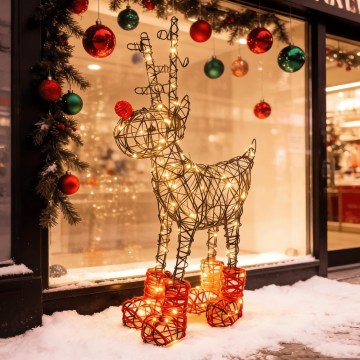 Aigostar - LED buiten kerstdecoratie 260xLED/8 functies 1,2m IP44 warm wit rendier