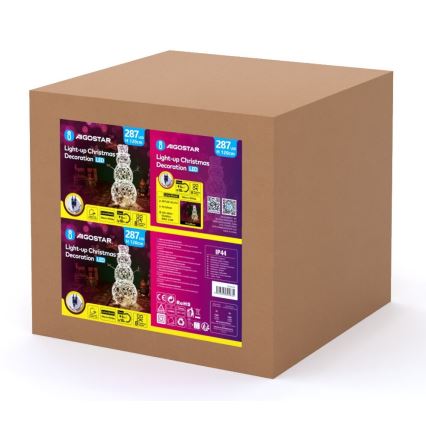 Aigostar - LED Buitenkerstdecoratie 3,6W/31/230V 2700K 120 cm IP44 sneeuwpop